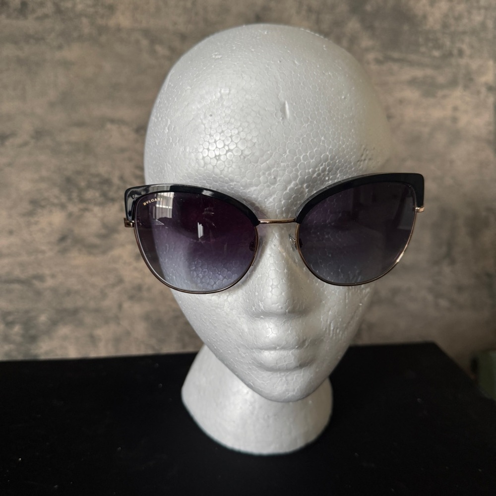 Bulgari Black Cat-Eye Sunglasses with Gradient Lenses